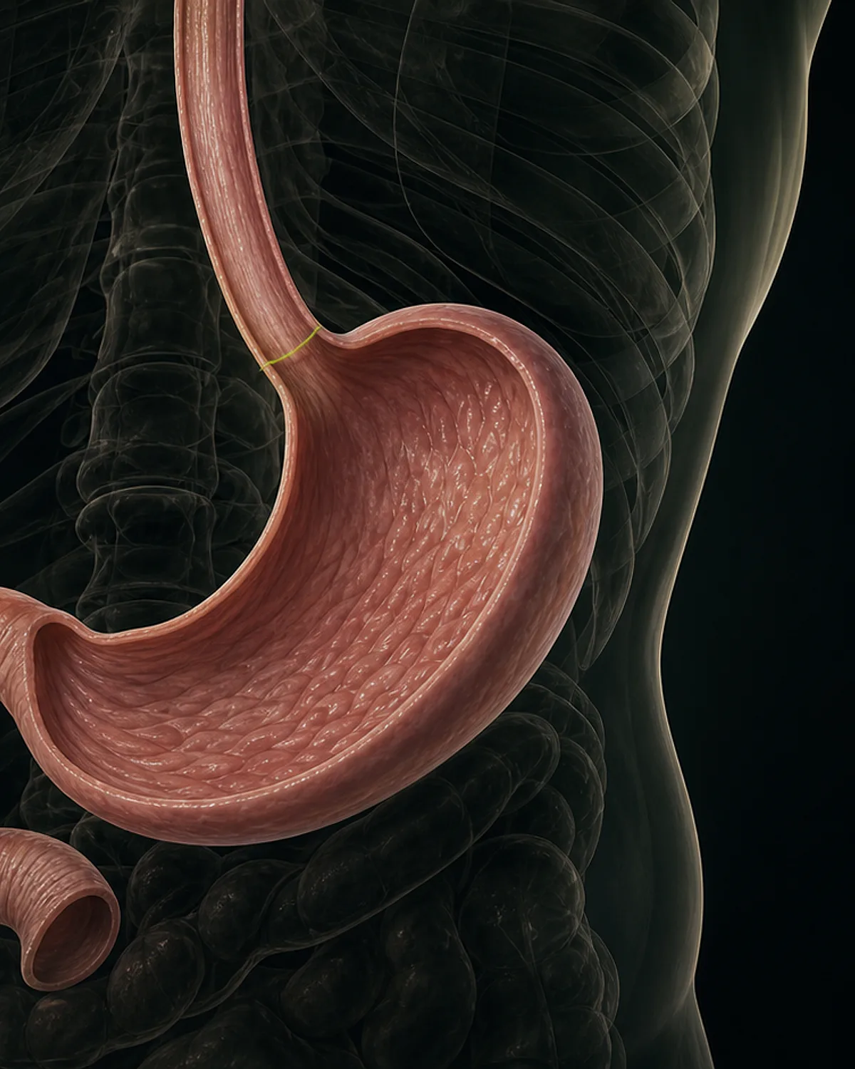 Difficulty swallowing: clarify where food or liquid feels delayed — conceptual educational and editorial visual