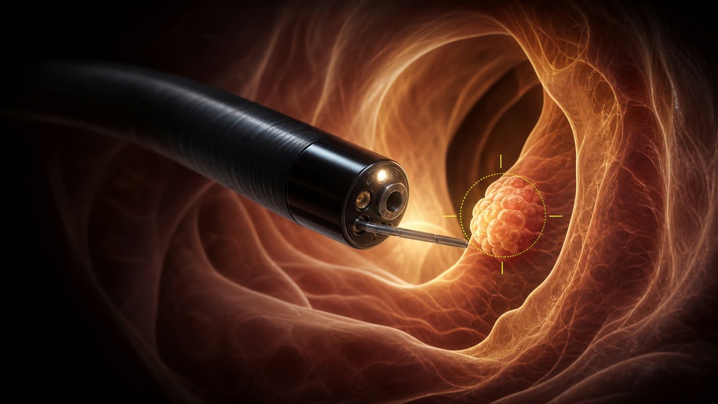 Therapeutic endoscopy — conceptual medical illustration